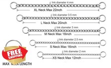 Metal Training Slip P Link Dog Collar: Martingale Chain for All Breeds, L Silver