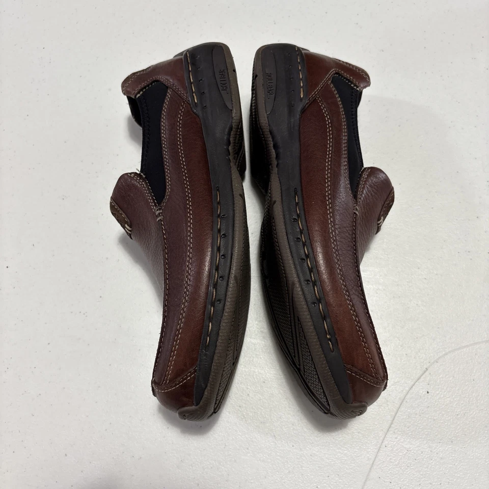 Mocasines sin cordones Dunham de cuero marrón para hombre, talla: 8,5 2 E Foto 4 de 4