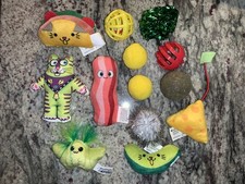 Lot Of 13 Cat Toys Including A Catnip Ball Mostly New
