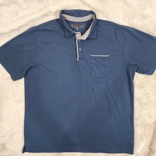 Pebble Beach Performance Golf Stretch Polo Shirt Mens XL Short Sleeve Navy Blue