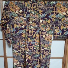 Rare Small Pattern Pure Silk Kimono Japan