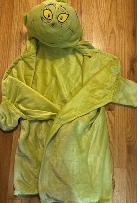 Grinch Hooded Bath Type Wrap Blanket Child Size With Mitts Ultra Soft 30  X 26 