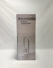 Glacier Bay 14in Bathtub Safety Grab Bar Rail White Adjustable Clamp