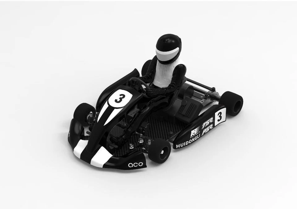 Team Saxo GK-200-PRO 1/8 RC Go Kart KIT ARTR Black Brushless Racing Car Cart Fun - Image 3 of 4