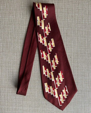 VINTAGE 1940'S 1950S MEN'S RUST & YELLOW SILK NECK TIE 4