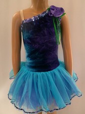 Dance Costume Medium Child Blue Wish Come True V553 Ballet Lyrical TieDye Sequin