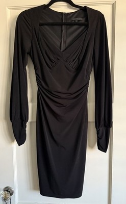 David Meister LBD ruched sweetheart neckline size 4 Gorgeous 