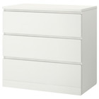 IKEA MALM 3 Drawer Chest of Drawers Bedside Cabinet Nightstand Bedroom 80x78 cm