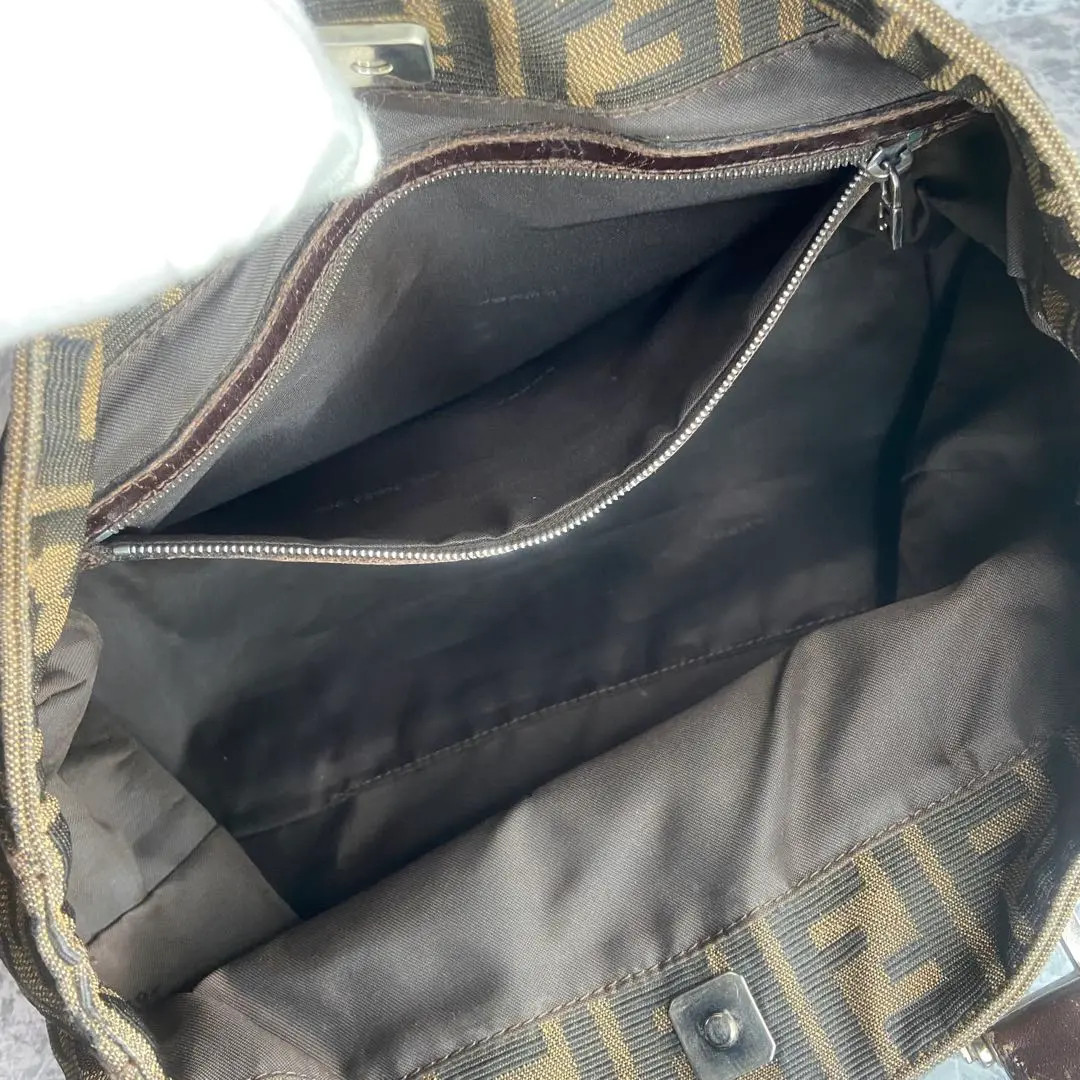 FENDI FF Zucca Hand Bag Tote Purse 26693 Authentic Used Japan thumbnail 9