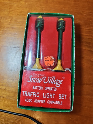 Department 56 Traffic Light Set Snow Village Battery Operated Tested & Works