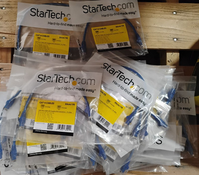 40, StarTech Cat 6 Ethernet Router Patch Network Cable 1' L Blue RJ-45 to RJ-45