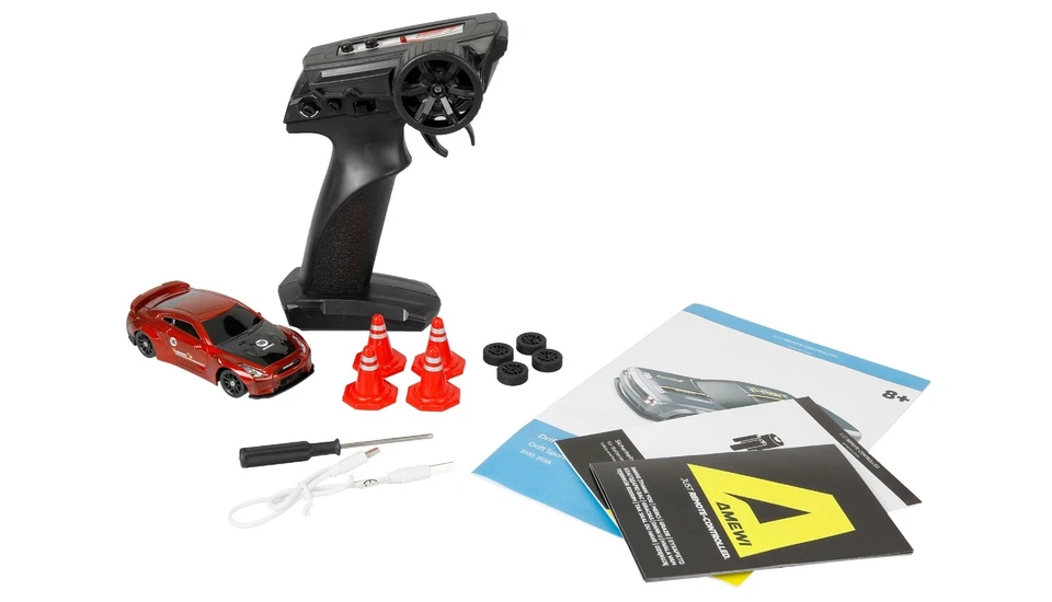 DRIFT SPORT MUSCLE CAR MIT GYRO 4WD 1:43 RTR 15 k/mh AMEWI 21138 UNTERBODEN LEDs - Bild 2 von 4