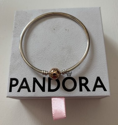 Pandora Rose Gold Ball Clasp 8 Inch Bracelet with Box Authentic
