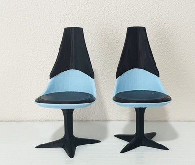 1:9 Scale Star Trek TOS Bridge Chair 2 Pack displays  w 8 inch / Mego Figures