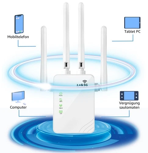 7Magic Wireless WLAN Repeater Router Range Wifi Verstärker Signal 1200 Mbit/s DE