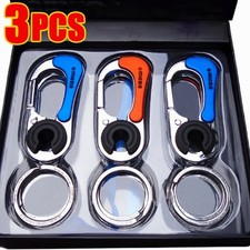 3pcs Stainless Steel Carabiner Keychains with Rings