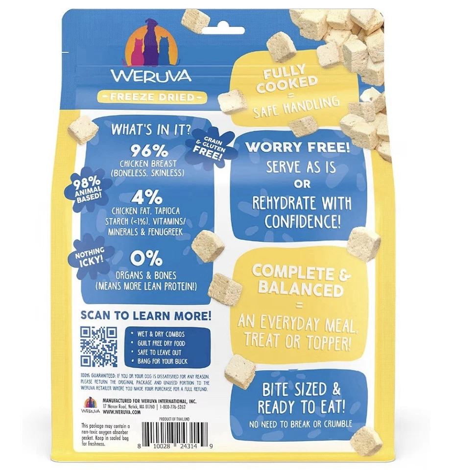 Weruva Paw Lickin’ Chicken Freeze Dried Dog Food, Topper or Treat-13oz - Image 2 of 4