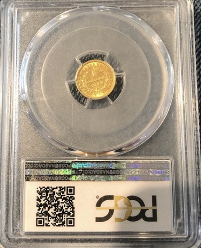 1849 C G$1 PCGS MS62 CLOSED WREATH Rare High Grade Pop 7/9 - Picture 3 of 4