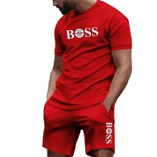Men 2 Piece Sportswear Set T-Shirt & Pants Running Gym Fitness Tracksuit