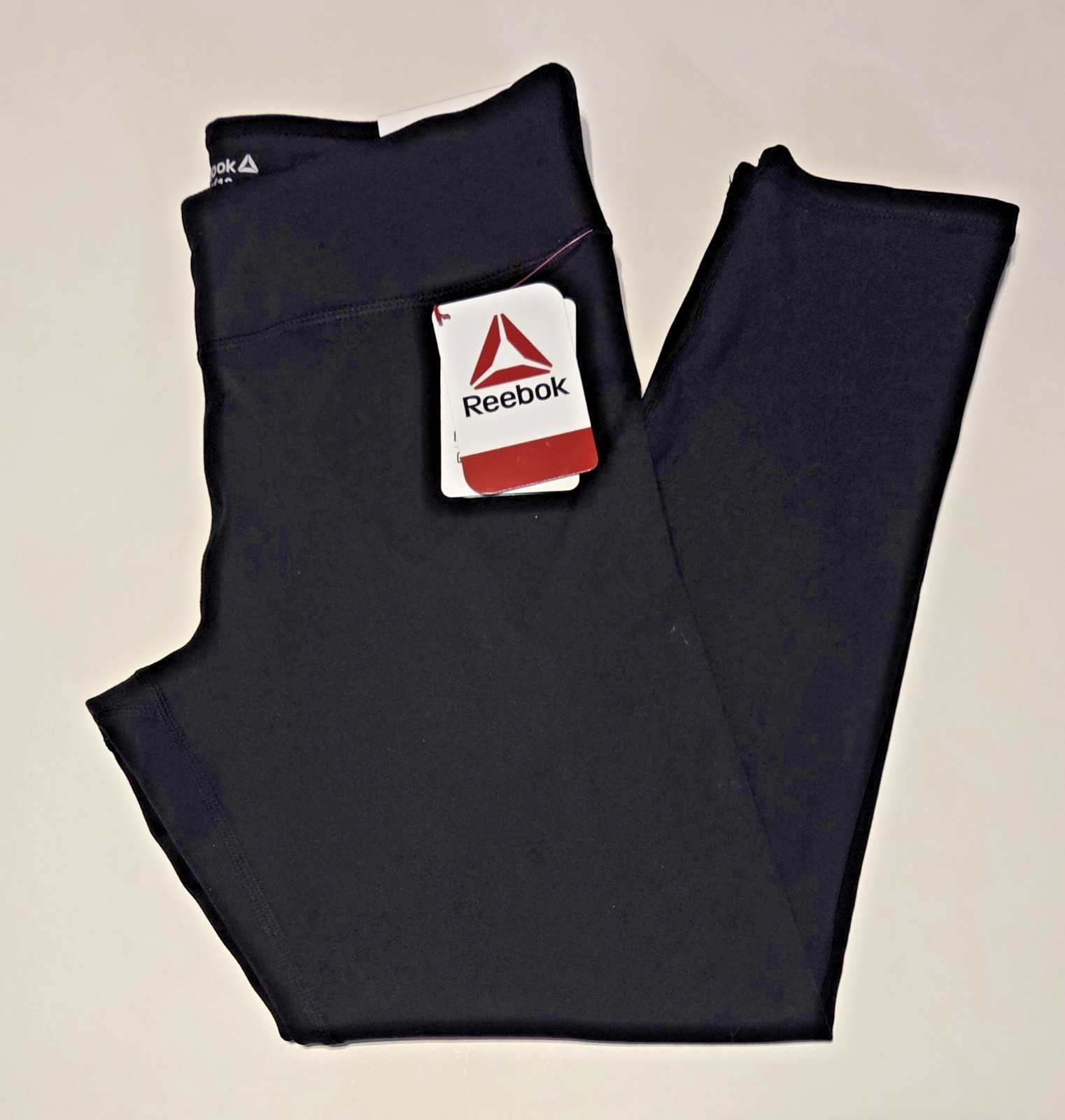 REEBOK Girls Black Activewear Core Leggings Fitted Stretch Size 10-12 NWT thumbnail 2