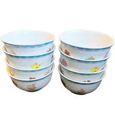 Vintage BOSTON WAREHOUSE Decorative Ice Cream Bowls  8 available  VERY RARE