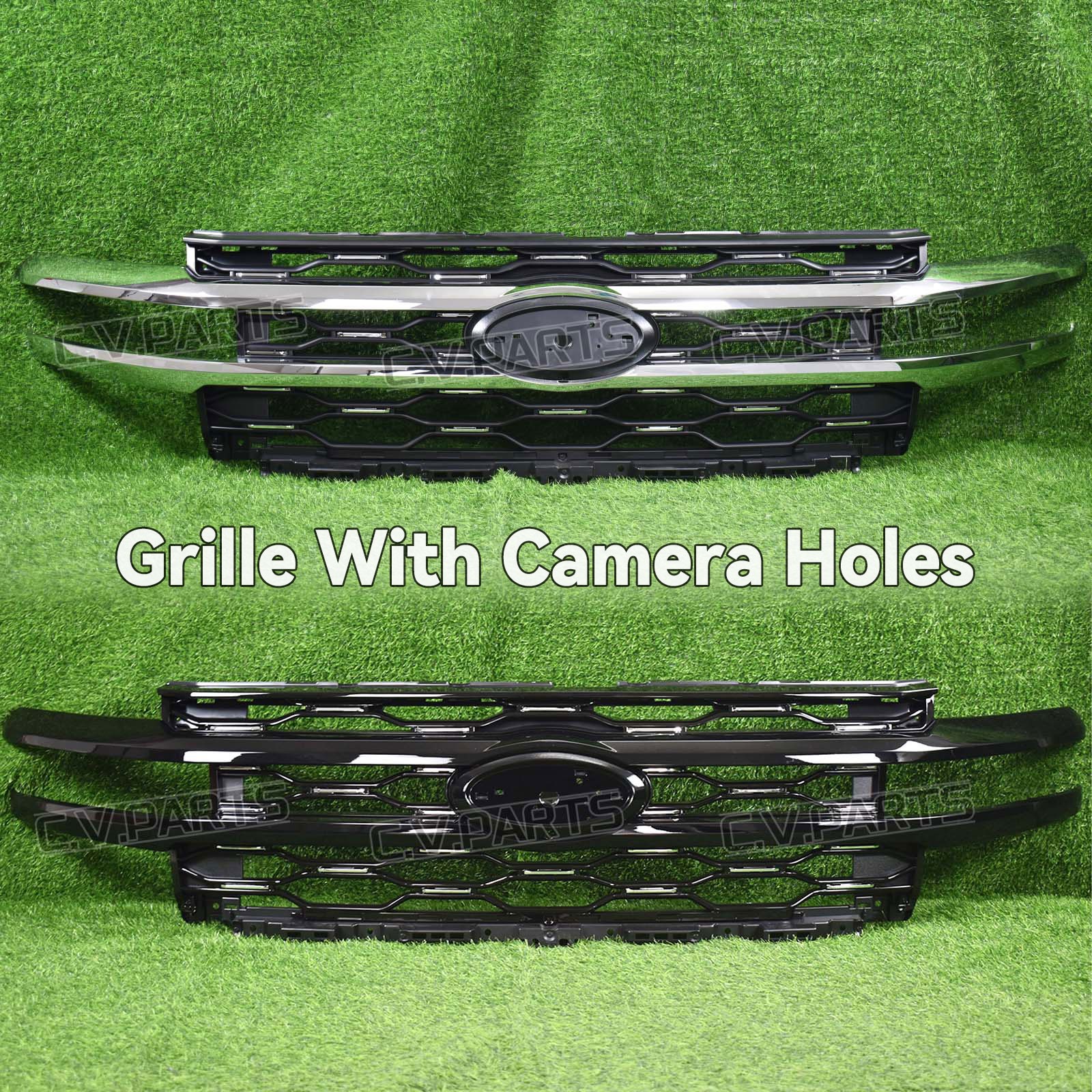 For 2022 2023 2024 Ford Expedition Front Bumper Grille Assembly Chrome & GLS BLK