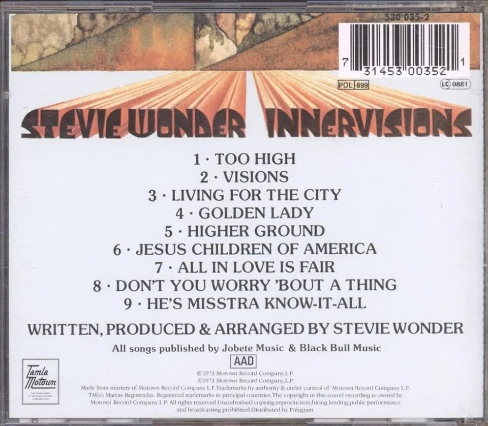 Stevie Wonder ~ Innervisions  - Image 2 of 2