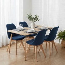 Modern Velvet Dining Chairs Set of 4/2/1 Kitchen Living Room Chair Wooden Legs
