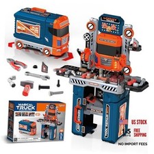 65 Pcs Kids Tool Set, 2-in-1 Kids Tool Box  Bench, Toddler Tool Set with
