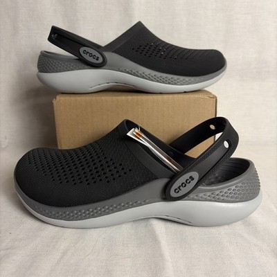 Crocs LiteRide 360 Clog Black Slate Gray Men 7 Women 9 Athletic Sandal M7 W9 NWT