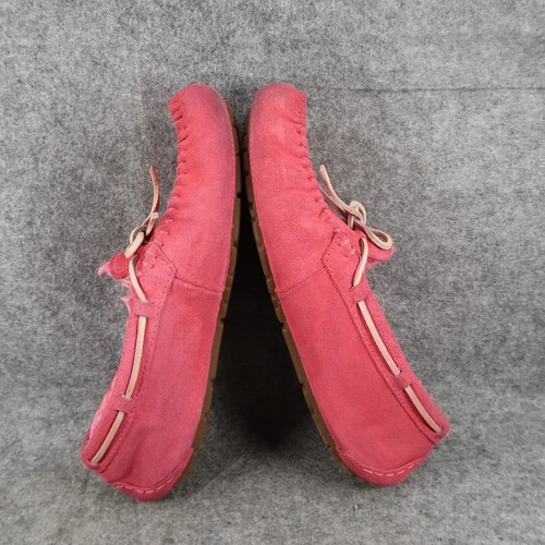 Ugg Shoes Womens 10 Dakota Slipper Moccasin Leather Plush Comfort Pink Slip On - 第 11/14 張圖片