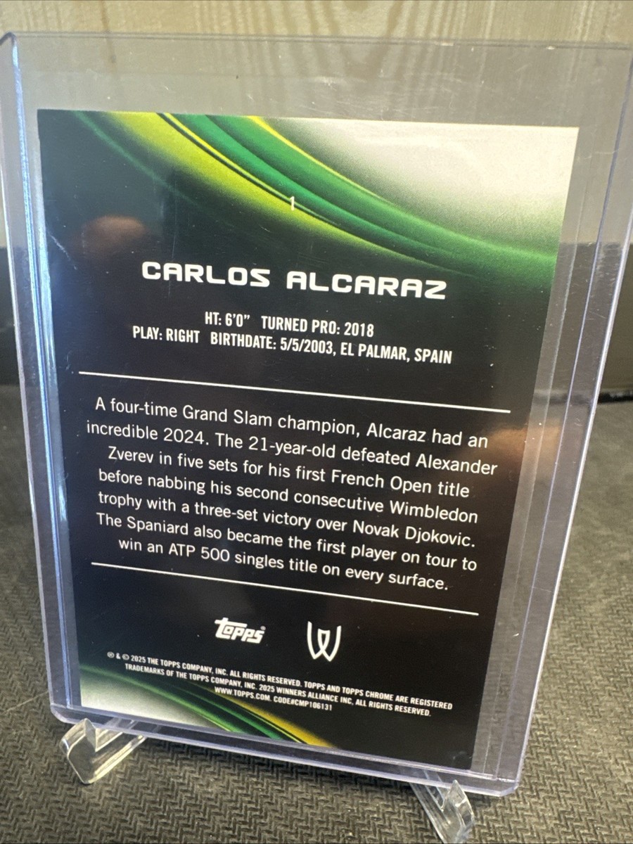 2025 Topps Chrome Tennis Carlos Alcaraz Blue Refractor /150 | eBay