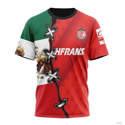 Personalized LIGA MX Deportivo Toluca Shirt 3D Special Mix Mexico Flag Design