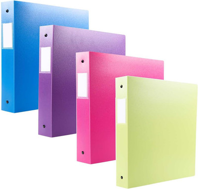 Filexec 3 Ring Binder, 1 Inch Capacity, Opaque, Letter Size, Pack of 4, Blue, Ho