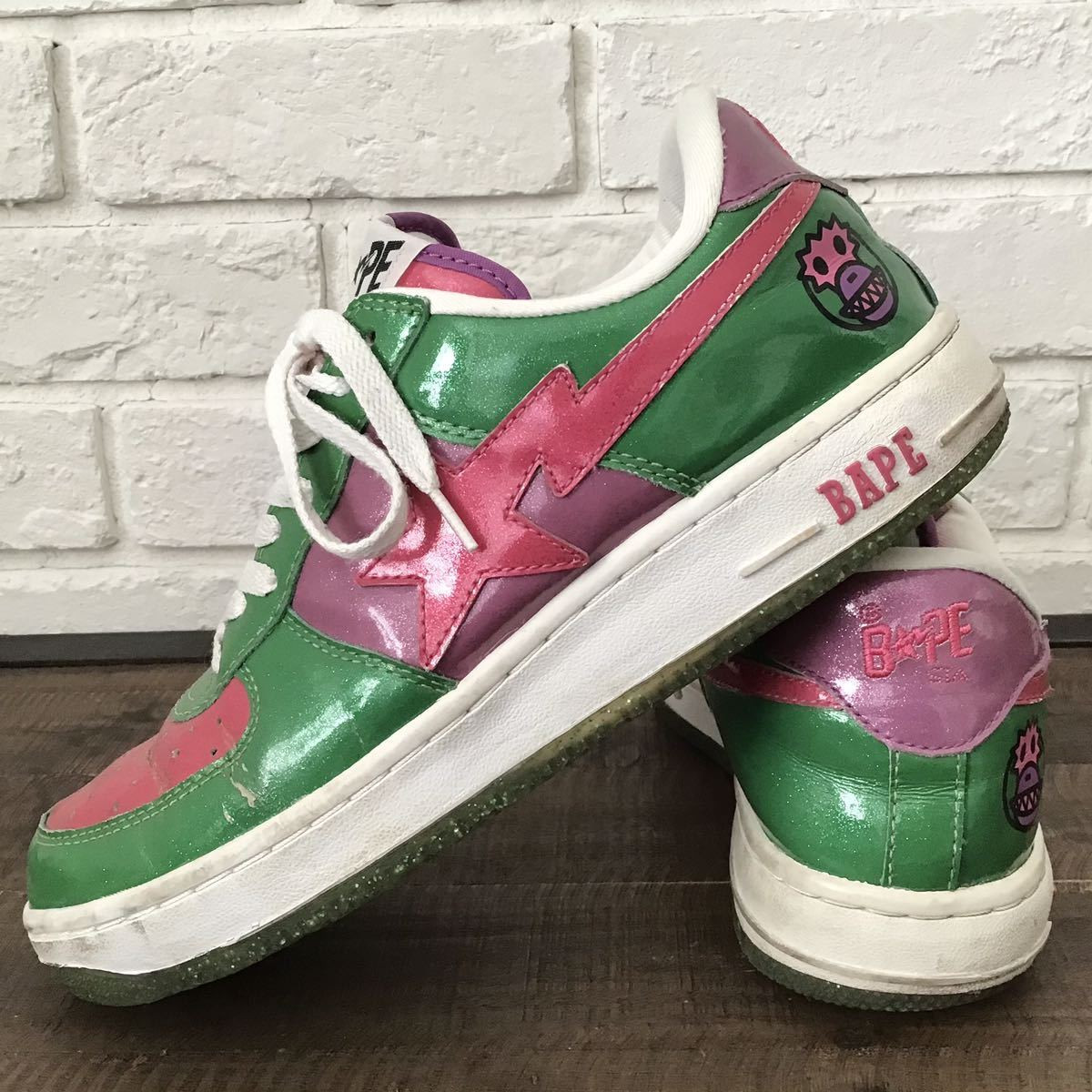 A Bathing Ape Bape Sta Low Baby Milo Monster Glitter Sneaker 