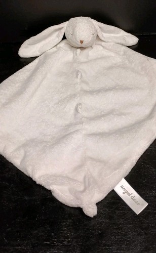 Angel Dear Baby Bunny Rabbit Security Blanket Lovey Plush White Gathered Corners - Picture 1 of 9