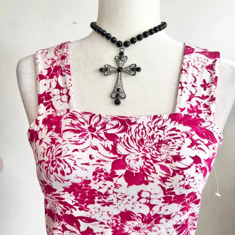 Camiseta sin mangas rosa floral, Cottagecore, niña suave, clásica, romántica, femenina, pequeña Foto 2 de 4