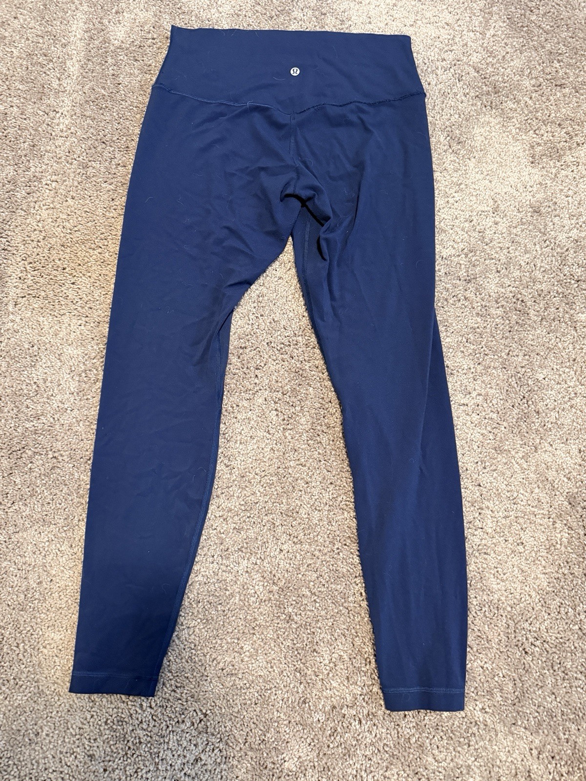 Lululemon Navy Blue High Rise Ankle Leggings Size 10 Stretch Yoga Gym
