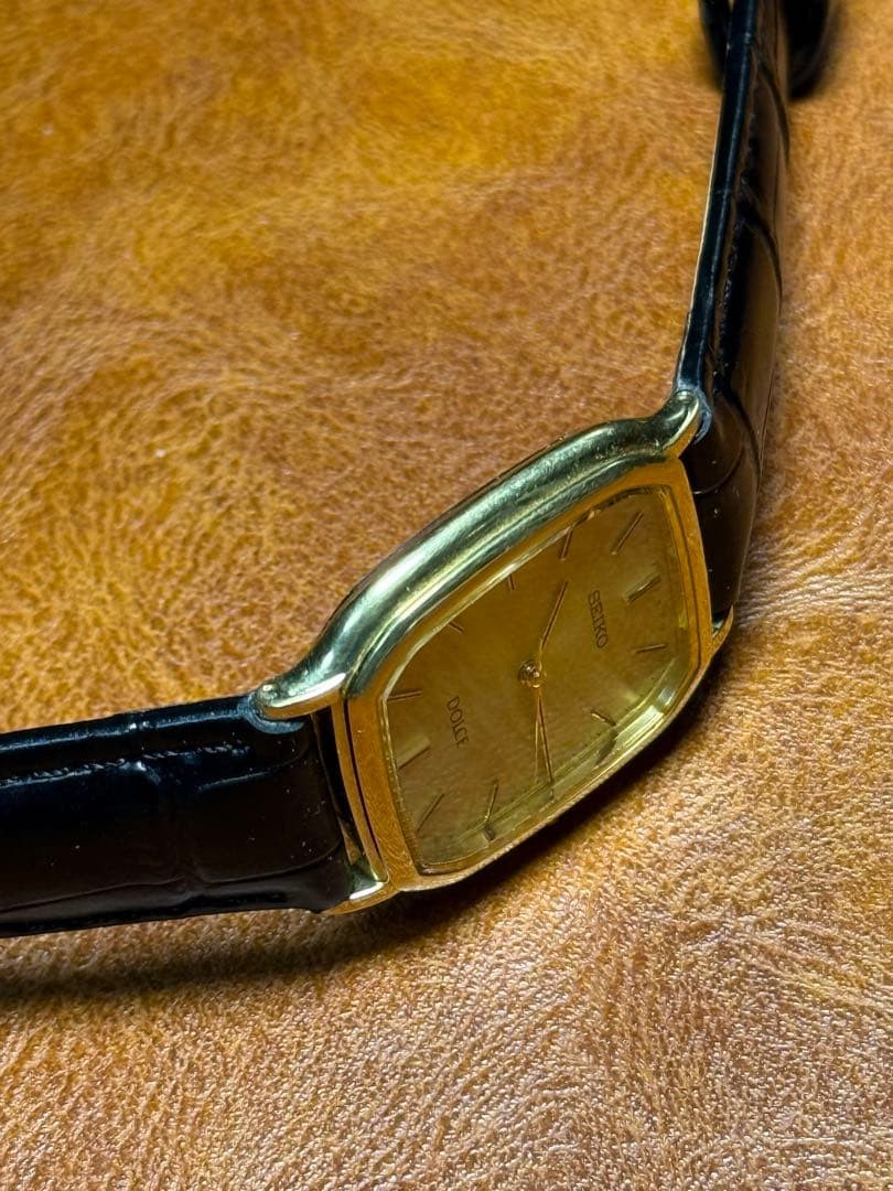 Seiko Dolce Rectangular 90s Gold Working Watch 28… - image 11