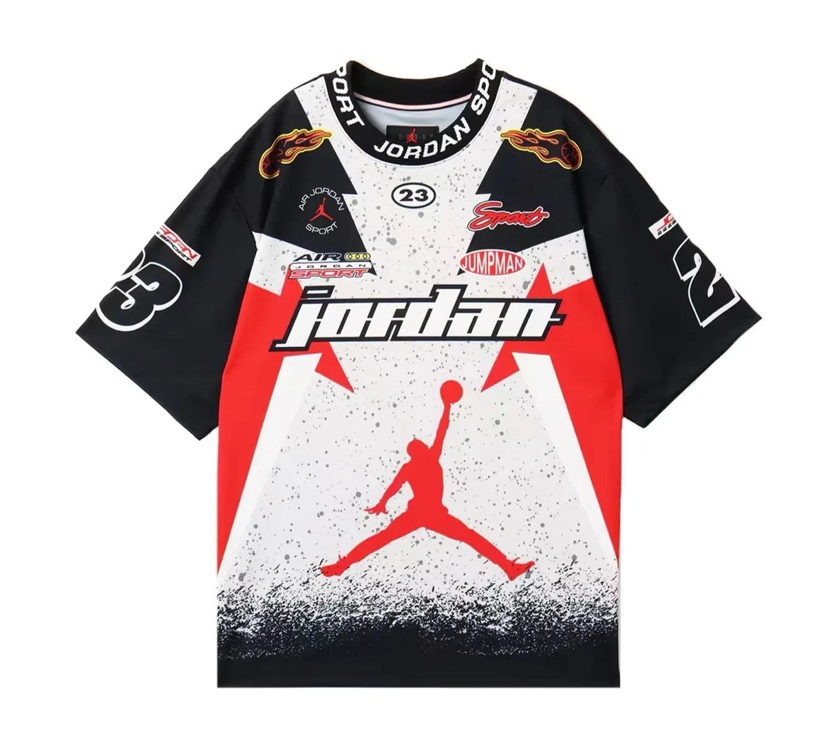 SIZE XXL - Nike Jumpman Jordan Sport Racing Jersey Black Red White