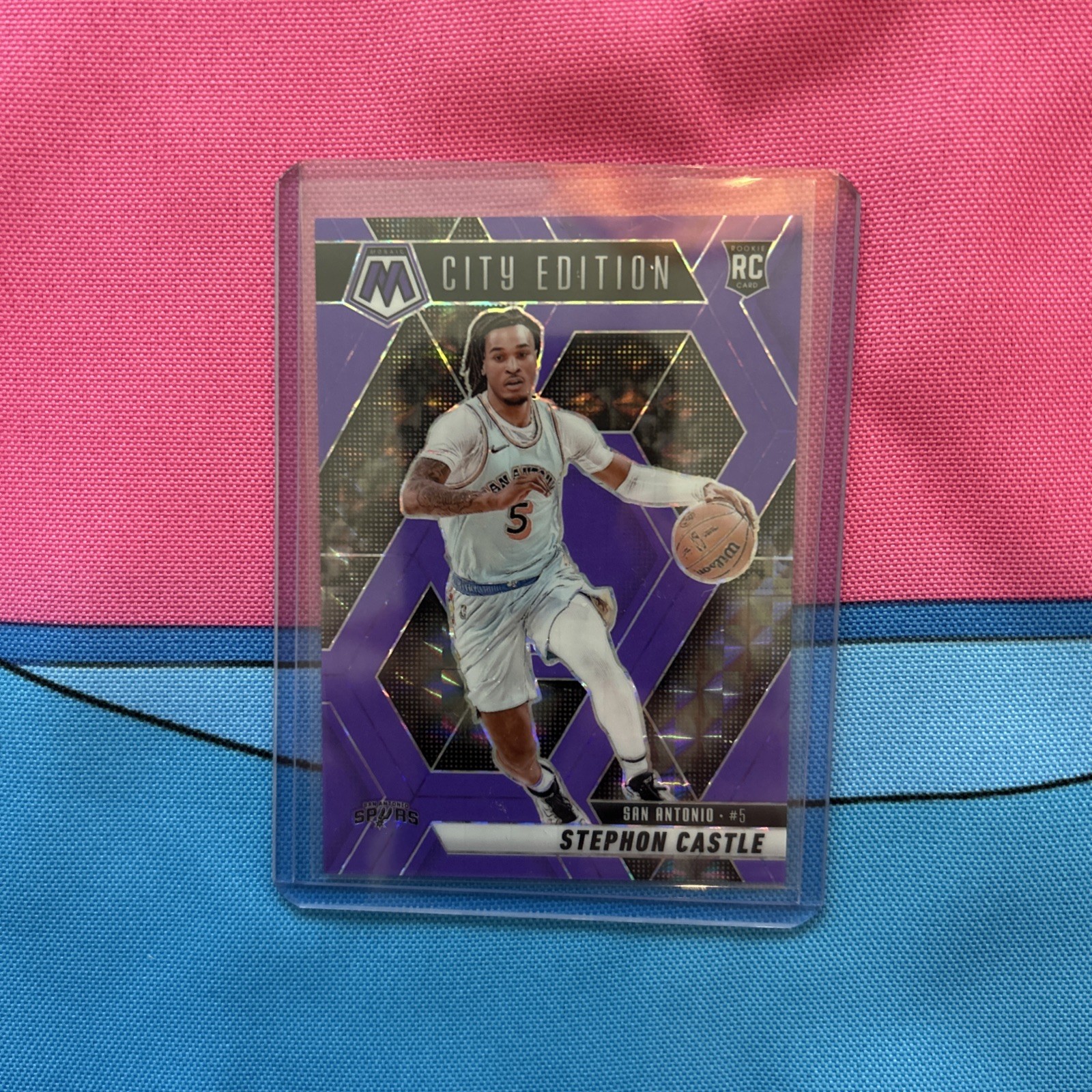 Stephon Castle 2024-25 Mosaic Prizm /249 City Edition Purple RC Fluorescent #290