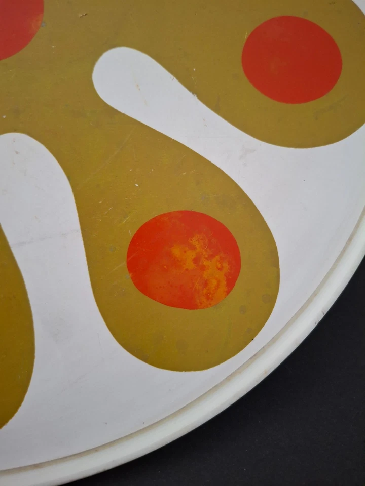 Vintage 60’s MCM White Green Rubbermaid Amoeba Flower Power Turntable Lazy Susan - Image 3 of 4