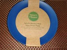 Set Of (4) Bamboo Fiber Navy Dinner Plates by Smart Planet * Brand New!