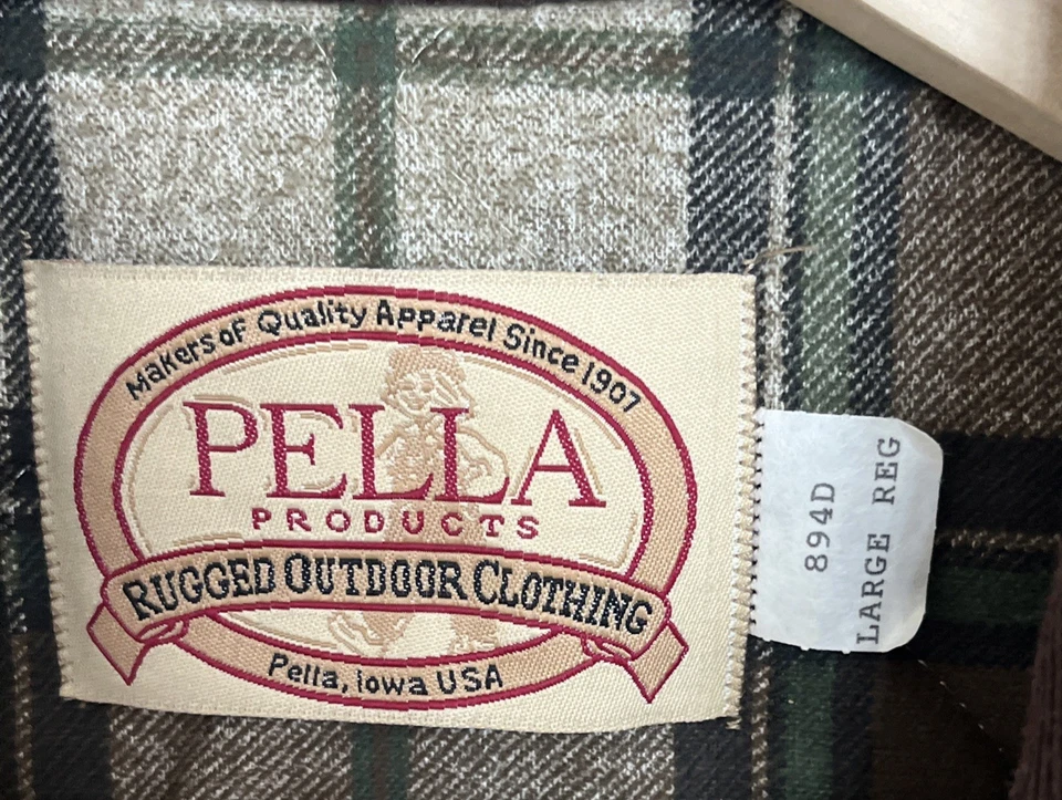 Men Canvas Brown Large Vest Flannel Lined Quilted Pella rugged outdoor clothing - Image 2 of 4