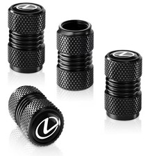 4 Pcs Black Metal Car Wheel Tire Valve Stem Cover For Lexus Rx Es Gs Ls Nx Rs Gx