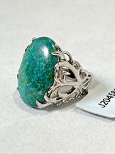 Sterling Silver Malachite Ring Size 6 -NEW with tags