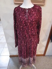 SIMPLY STYLE-PINK/MULTI-FLORAL-TIE NECK-LONG SLEEVE-MAXI DRESS-SIZE-XL-NWT-$60