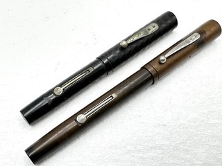 2 VINTAGE 1920s WATERMANS IDEAL BCHR LEVER FILL 54/ 52V FOUNTAIN PENS 14K PARTS