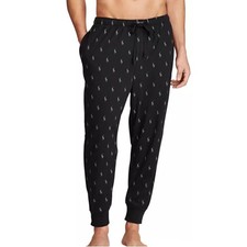Polo Ralph Lauren Mens Pony Print Pajama Jogger Pants Black Size M