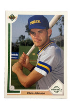 Excellent: Vintage 1991 UPPER DECK Chris Johnson Milwaukee Brewers Rookie Card